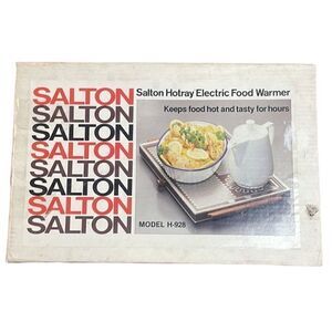 NIB Vintage MCM Salton Electric Glass Hot Tray Food Warmer H-928 Superior